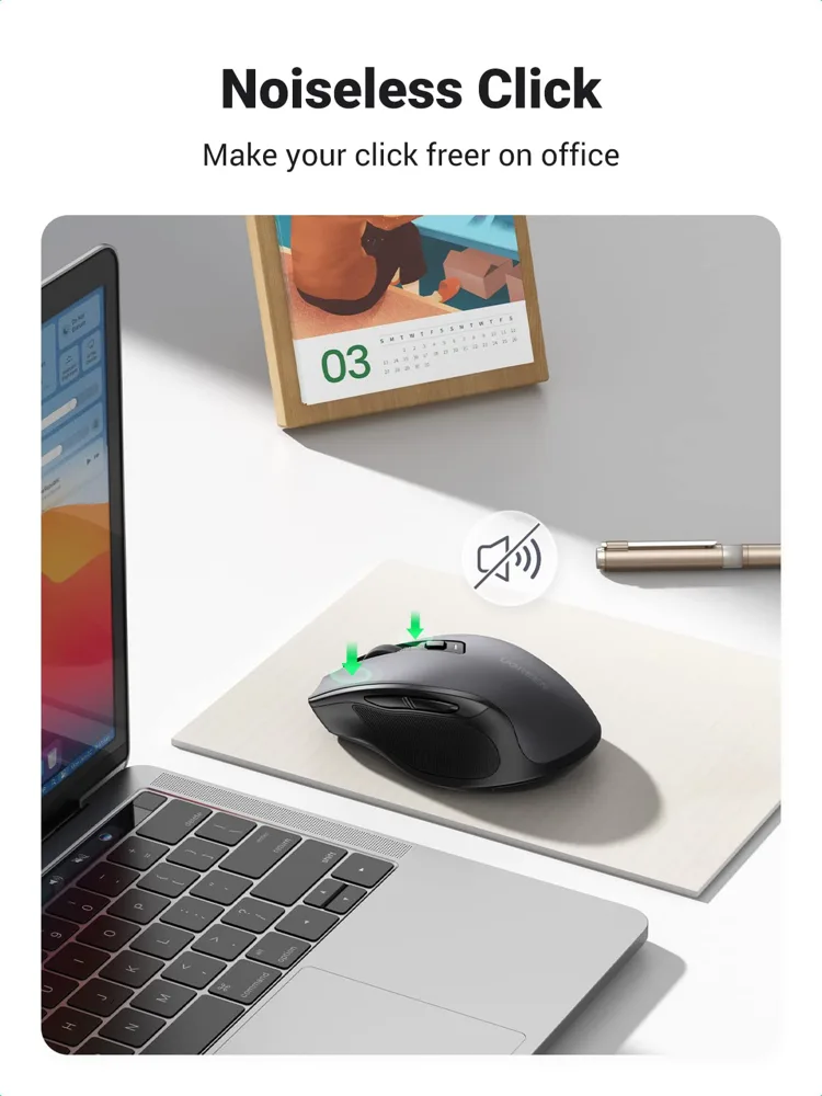 UGREEN MU006 Ergonomic Bluetooth and 2.4G Silent Wireless Mouse — photo 2