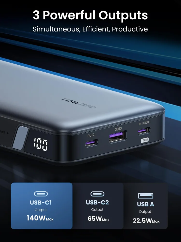 UGREEN 145W 25000mAh Laptop Power Bank 3-Port — photo 4