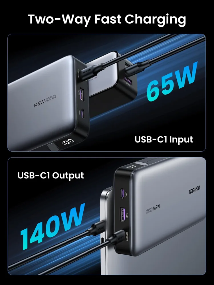 UGREEN 145W 25000mAh Laptop Power Bank 3-Port — photo 5