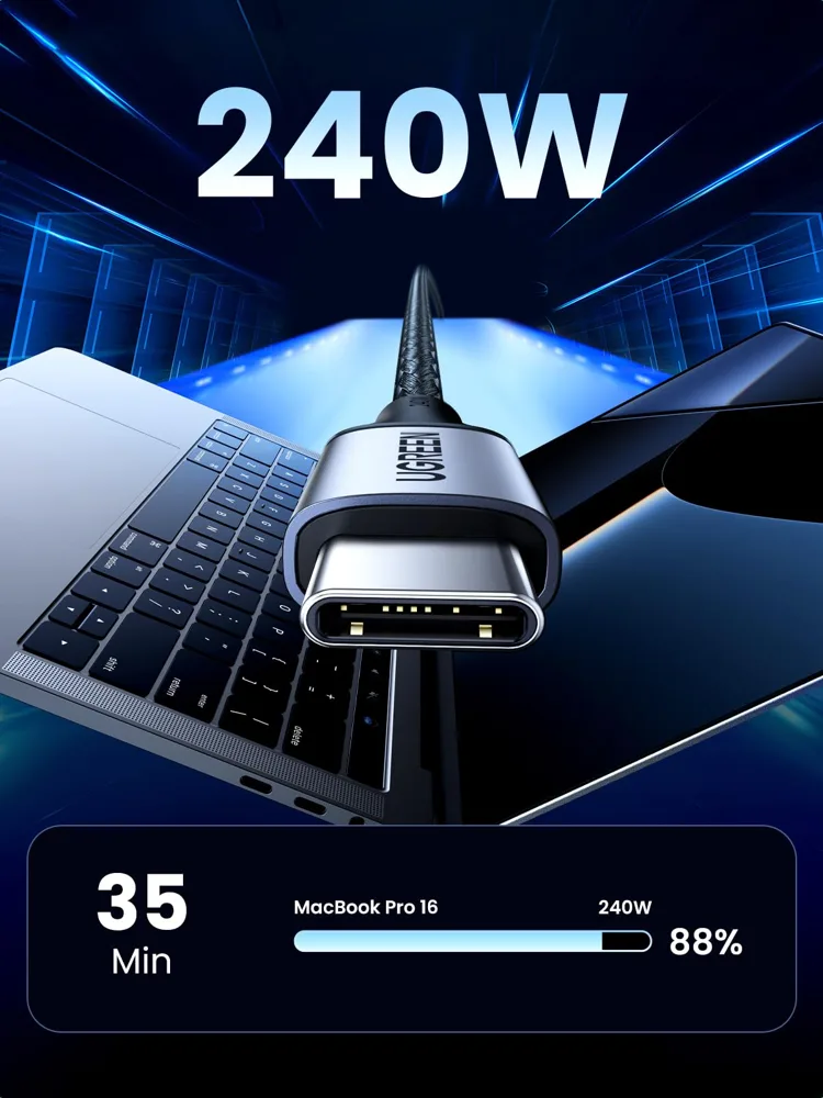 UGREEN US535 240W USB-C to USB-C Cable 1m — photo 2