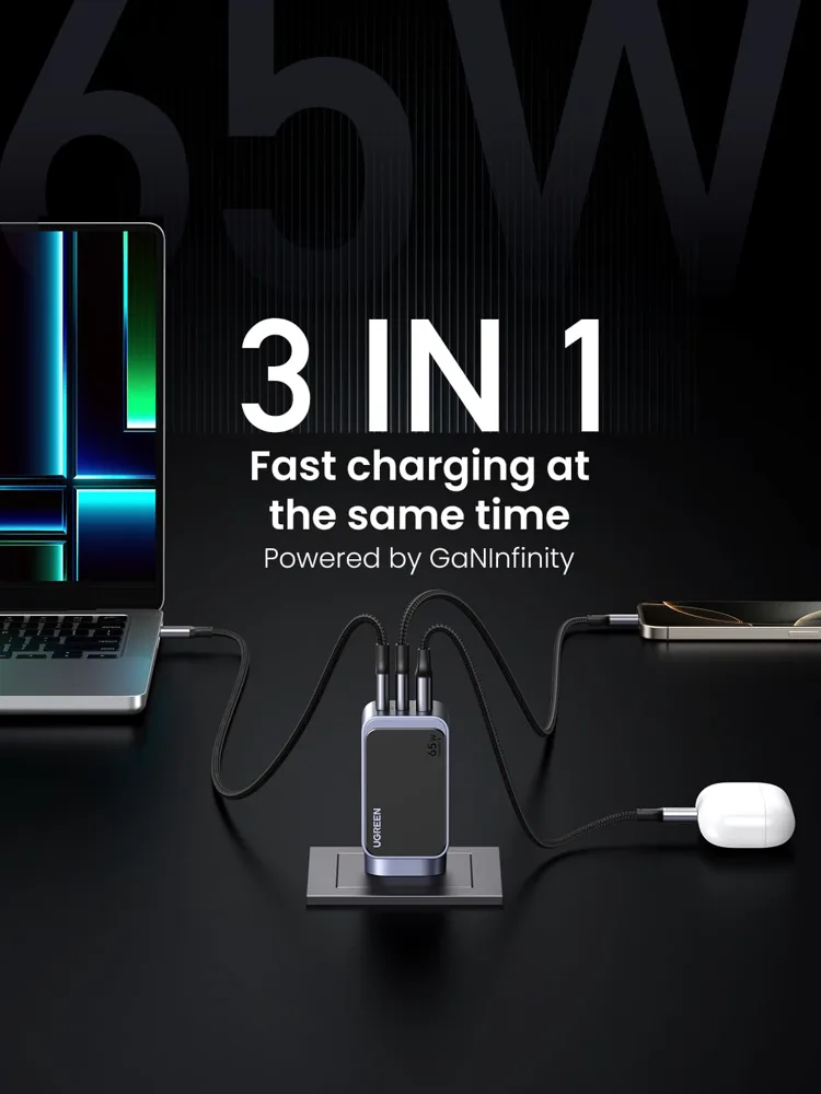 UGREEN Nexode S 65W GaN Charger 3-Port USB-C — photo 3