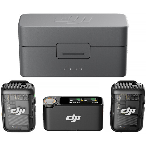 DJI Mic 2 2-Person Compact Digital Wireless Microphone System:Recorder for Camera & Smartphone (2.4 GHz)