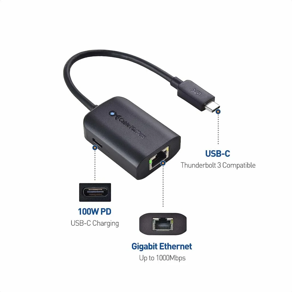 Cable Matters USB C to Gigabit Ethernet Adapter for Chromecast with Google TV