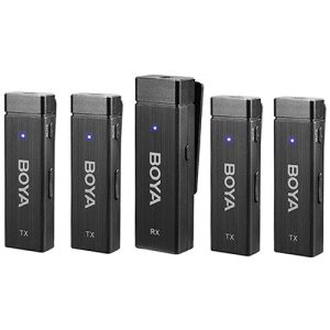 BOYA BY-W4 Ultracompact 4-Person Wireless Microphone System for Cameras and Smartphones (2.4 GHz)