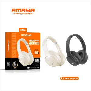 Amaya AEB-H360D Active Noise Cancellation (ANC) Over-Ear Wireless Bluetooth Headphones