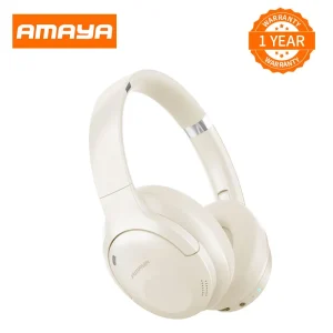 Amaya AEB-H360D Active Noise Cancellation (ANC) Over-Ear Wireless Bluetooth Headphones white